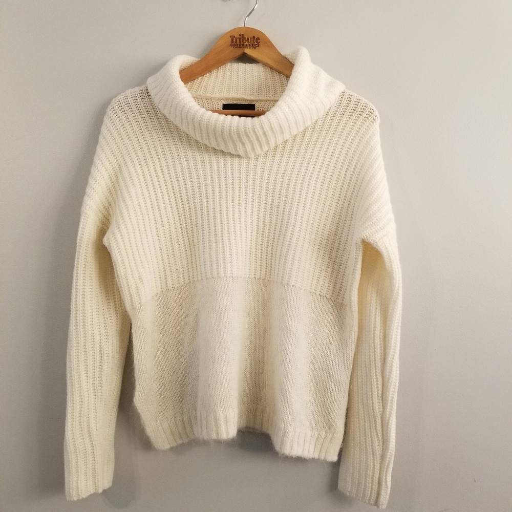 CYNTHIA ROWLEY alpaca wool blend cowl neck sweater